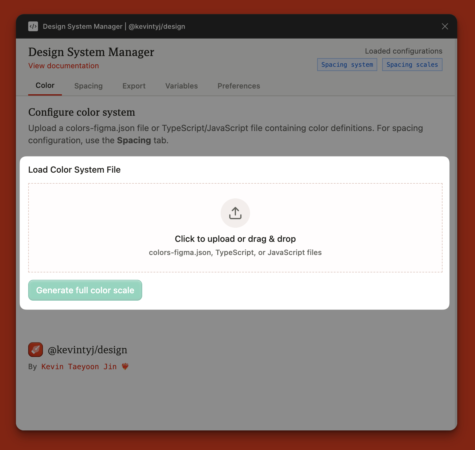 Color upload screenshot
